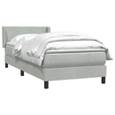 vidaXL világosszürke bársony rugós ágy matraccal 80x210 cm