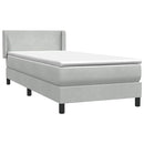 vidaXL világosszürke bársony rugós ágy matraccal 80x210 cm