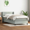 vidaXL világosszürke bársony rugós ágy matraccal 80x210 cm