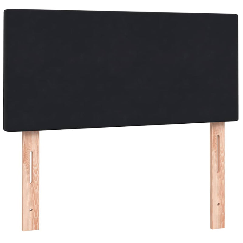 vidaXL fekete bársony rugós ágy matraccal 90x220 cm