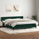 vidaXL sötétzöld bársony rugós ágy matraccal 180x220 cm