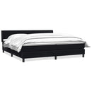 vidaXL fekete bársony rugós ágy matraccal 200x220 cm