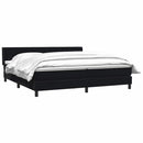 vidaXL fekete bársony rugós ágy matraccal 200x220 cm