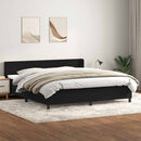 vidaXL fekete bársony rugós ágy matraccal 200x220 cm