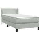 vidaXL világosszürke bársony rugós ágy matraccal 80x210 cm