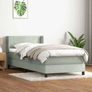 vidaXL világosszürke bársony rugós ágy matraccal 80x210 cm