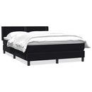 vidaXL fekete bársony rugós ágy matraccal 160x210 cm