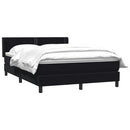 vidaXL fekete bársony rugós ágy matraccal 160x210 cm
