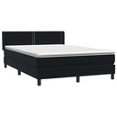 vidaXL fekete bársony rugós ágy matraccal 160x210 cm