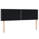 vidaXL fekete bársony rugós ágy matraccal 160x210 cm