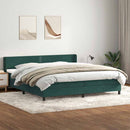 vidaXL sötétzöld bársony rugós ágy matraccal 180x220 cm