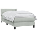 vidaXL világosszürke bársony rugós ágy matraccal 80x210 cm