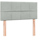 vidaXL világosszürke bársony rugós ágy matraccal 80x210 cm