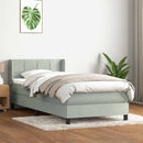 vidaXL világosszürke bársony rugós ágy matraccal 80x210 cm