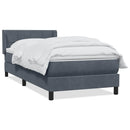 vidaXL sötétszürke bársony rugós ágy matraccal 80x210 cm