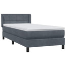 vidaXL sötétszürke bársony rugós ágy matraccal 80x210 cm