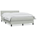 vidaXL világosszürke bársony rugós ágy matraccal 160x210 cm