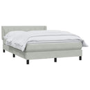 vidaXL világosszürke bársony rugós ágy matraccal 160x210 cm