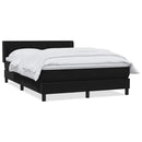 vidaXL fekete bársony rugós ágy matraccal 160x210 cm
