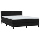 vidaXL fekete bársony rugós ágy matraccal 160x210 cm