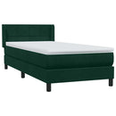 vidaXL sötétzöld bársony rugós ágy matraccal 80x220 cm