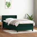 vidaXL sötétzöld bársony rugós ágy matraccal 80x220 cm