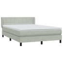 vidaXL világosszürke bársony rugós ágy matraccal 160x220 cm