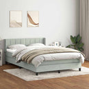 vidaXL világosszürke bársony rugós ágy matraccal 160x220 cm