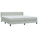 vidaXL Box Spring ágy matraccal Világosszürke 180x220 cm bársony
