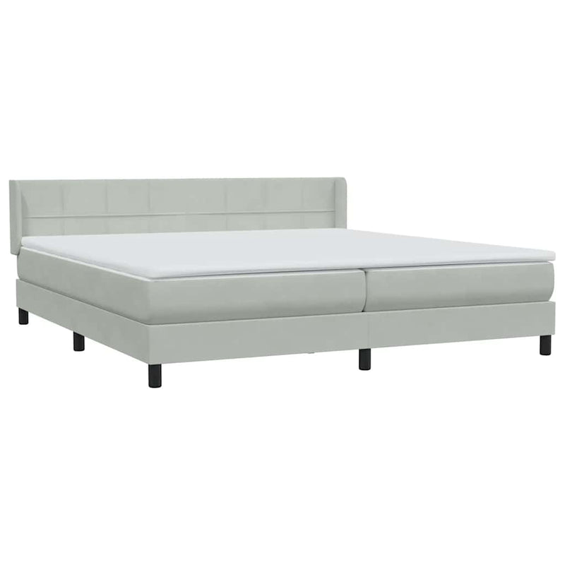 vidaXL Box Spring ágy matraccal Világosszürke 180x220 cm bársony