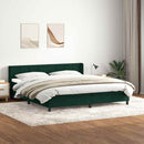 vidaXL sötétzöld bársony rugós ágy matraccal 180x220 cm