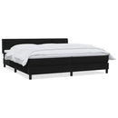 vidaXL fekete bársony rugós ágy matraccal 200x220 cm