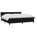 vidaXL fekete bársony rugós ágy matraccal 200x220 cm
