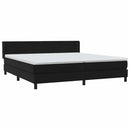 vidaXL fekete bársony rugós ágy matraccal 200x220 cm