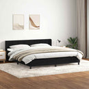 vidaXL fekete bársony rugós ágy matraccal 200x220 cm