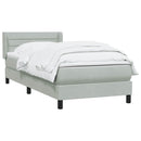 vidaXL világosszürke bársony rugós ágy matraccal 80x210 cm