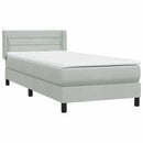 vidaXL világosszürke bársony rugós ágy matraccal 80x210 cm
