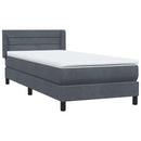 vidaXL sötétszürke bársony rugós ágy matraccal 80x210 cm
