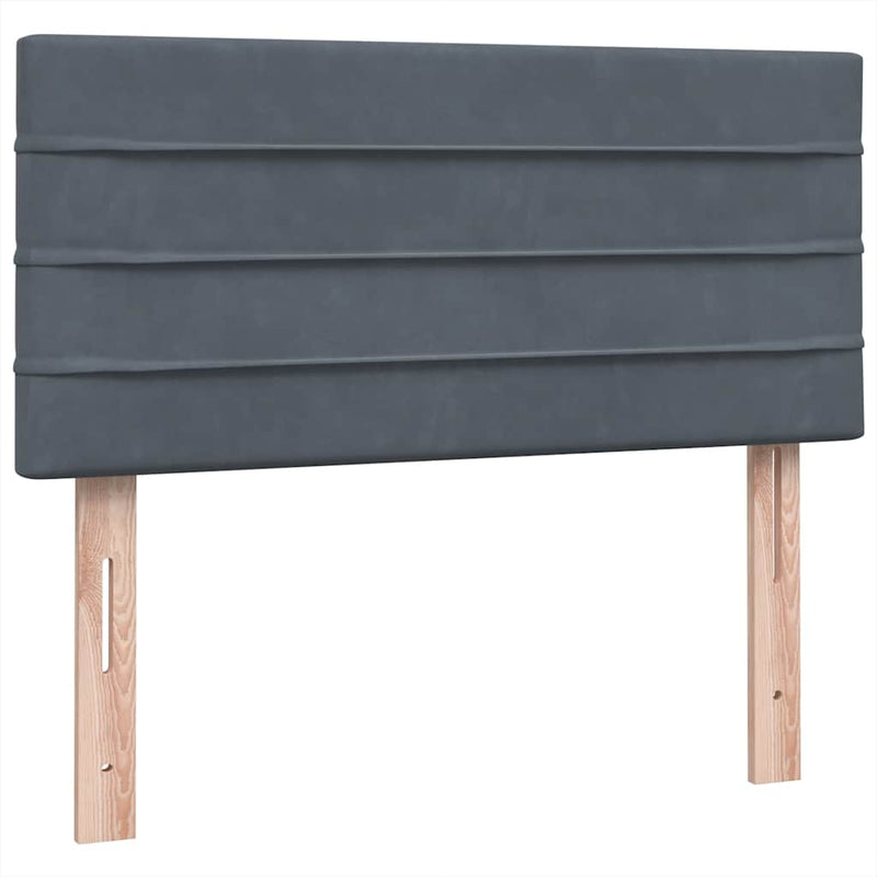 vidaXL sötétszürke bársony rugós ágy matraccal 90x210 cm