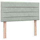 vidaXL világosszürke bársony rugós ágy matraccal 100 x 210 cm