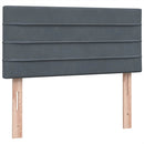 vidaXL sötétszürke bársony rugós ágy matraccal 100x210 cm