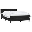 vidaXL fekete bársony rugós ágy matraccal 160x210 cm