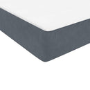 vidaXL sötétszürke bársony rugós ágy matraccal 180x210 cm