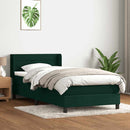 vidaXL sötétzöld bársony rugós ágy matraccal 80x220 cm