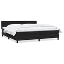 vidaXL fekete bársony rugós ágy matraccal 200x220 cm