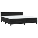 vidaXL fekete bársony rugós ágy matraccal 200x220 cm