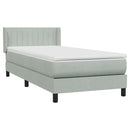 vidaXL világosszürke bársony rugós ágy matraccal 80x210 cm