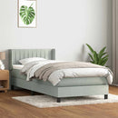 vidaXL világosszürke bársony rugós ágy matraccal 80x210 cm