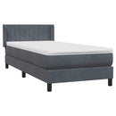 vidaXL sötétszürke bársony rugós ágy matraccal 80x210 cm