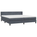 vidaXL sötétszürke bársony rugós ágy matraccal 180x210 cm